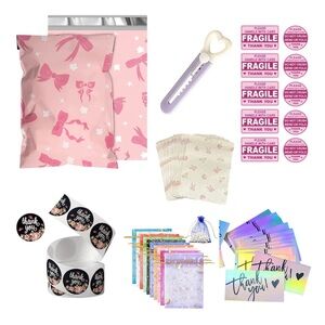 Big set #2 pink bow shipping supplies!🩷